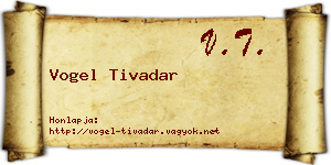 Vogel Tivadar névjegykártya